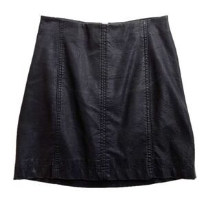 Free People Modern Femme Faux Leather Miniskirt Lined Black 2